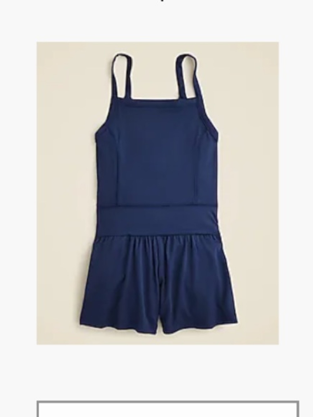 New with tags J.Crew girls Navy Blue performance jersey romper dress shorts